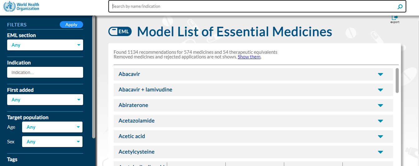 model list EM
